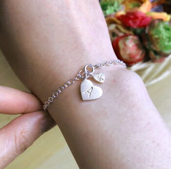 Mother And Child Initial Heart Bracelet, 2 of 12