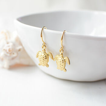 Gold Plated Turtle Earrings, 4 of 4