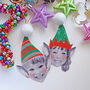 Set Of Two Personalised Christmas Elf Tree Decorations, thumbnail 2 of 2