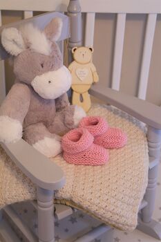 Pink Knitted Baby Boots, 4 of 5