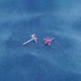 July Ruby Birthstone Flower Stud Earrings, thumbnail 5 of 7
