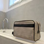 Mens Grooming Washbag With Leather Trim Details, thumbnail 3 of 12