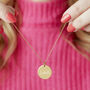 Personalised Name Gold Plated Disc Necklace, thumbnail 1 of 12