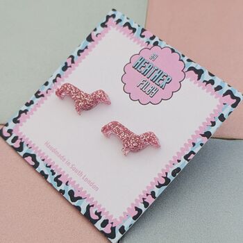 Sausage Dog Glitter Resin Studs, 4 of 12