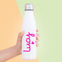 Personalised Love Heart Name Insulated Bottle, thumbnail 1 of 2