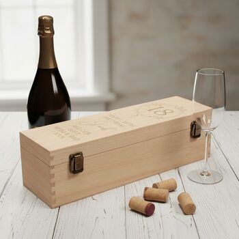 Engraved Floral Frame 18th Birthday Hinged Bottle Box, 2 of 3