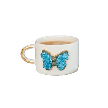 Handmade Butterfly Ceramic Mug With Golden Handle, 350ml, 2 of 3