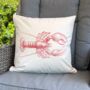 Nautical Seaside Lobster Cushion, thumbnail 1 of 2