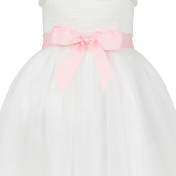 Ballet Tutu Tulle Flower Girl Dress, White And Pink, 6 of 6