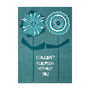 Romantic Floral Floral Card, Sustainable Paper, Blue, thumbnail 4 of 5