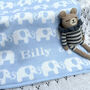 Personalised Knitted Elephant Baby Blanket, thumbnail 3 of 11