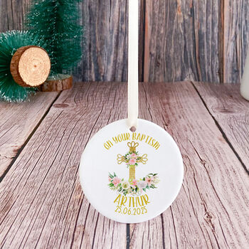 Personalised Baptism Ornament Gift For Boy, 7 of 7