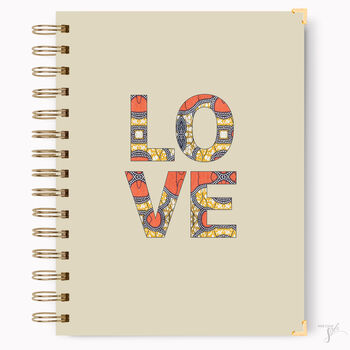 Love African Print Hardcover Notebook Journal, 3 of 4