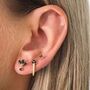 Stud Earring Set, Gold Stud Earrings, Black Earring Set, thumbnail 2 of 6