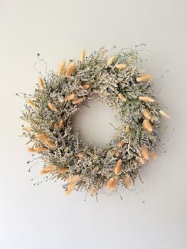 Dried Statice Wreath With Bunny Tails, 5 of 5