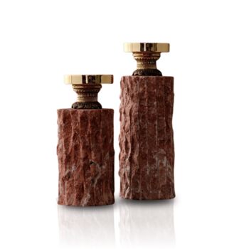 Set Of Two Alabaster And Brass Candle Holders, 3 of 3
