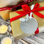 Personalised Silver Christmas Pudding Gift Present Tag, thumbnail 4 of 5