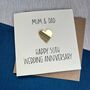 Personalised 50th Wedding Anniversary Golden Heart Card, thumbnail 1 of 4