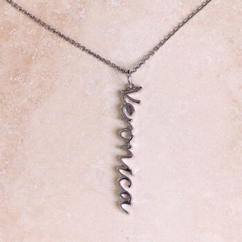 Solid Sterling Silver Personalised Name Pendant, 3 of 5