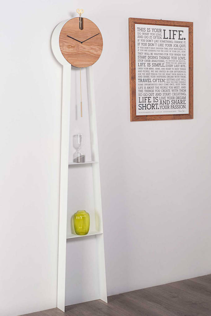 Pendulum Floor Standing Clock With Shelving By Lime Lace