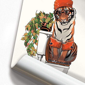 Tiger Using The Toilet, Funny Bathroom Home Decor, 4 of 6