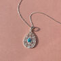 Sterling Silver Opal Filigree Teardrop Necklace, thumbnail 1 of 7
