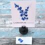 Pack 12 Midnight Larkspur Original Personalised Wedding Invitations, thumbnail 3 of 5