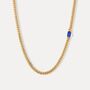 Gold Lapis Lazuli Gemstone Cuban Chain Necklace Chain For Men, thumbnail 4 of 12