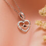 Swimmer Heart Necklace Sterling Silver Personalised, thumbnail 1 of 7
