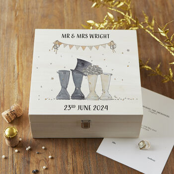 Personalised Wedding Welly Boot Memory Box, 5 of 5
