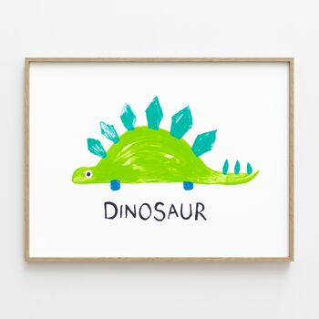 Personalised Kids Room Dinosaur Children's Print, 7 of 7