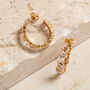 Large Gold Vermeil Plated Sparkly Baguette Hoops, thumbnail 6 of 7