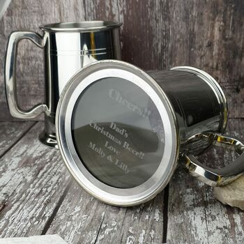 Personalised Tankard With Engraved Glass Base And Sides, 4 of 12