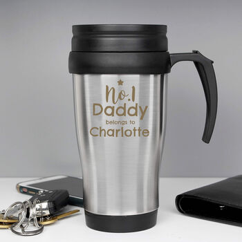 Personalised No.One Daddy Travel Mug, 2 of 4