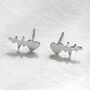Sterling Silver And Gold Plated Heart Wave Studs, thumbnail 6 of 9