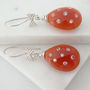 Carnelian And Pink Sapphire Earrings In Sterling Silver, thumbnail 3 of 4