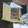 Pinewood Squirrel Nut Feeder Zinc Roof For Wildlife, thumbnail 8 of 8