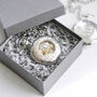 Personalised Roman Skeleton Pocket Watch With Own Handwriting For Dad Or Groom, thumbnail 4 of 4