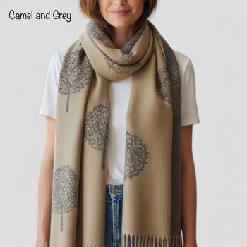 Cashmere Mulberry Tree Of Life Print Scarf, 7 of 11