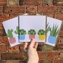 Set Of Six Mixed Design Cactus And Succulent Cards, thumbnail 3 of 4