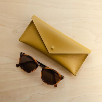 Envelope Recycled Leather Glasses Case, 5 of 12