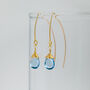 Aquamarine Gemstone Wrapped Long Earrings, thumbnail 1 of 9