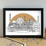 Delhi Skyline Travel Art Print Unframed, thumbnail 3 of 6