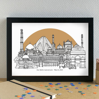 Delhi Skyline Travel Art Print Unframed, 3 of 6
