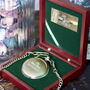 Engraved Antique Brass Pocket Watch And Rosewood Box Groomsman Gift, thumbnail 1 of 5