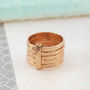Five Band Rose Gold Plated Silver Stacking Ring, thumbnail 1 of 2