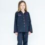 Personalised Girl's Christmas Embroidered Multi Star Cotton Pyjamas, thumbnail 2 of 5