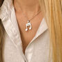 Music Note Charm Necklace With Birthstone, thumbnail 1 of 9
