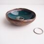 Handmade Teal And Gold Ceramic Ring Dish, thumbnail 1 of 9