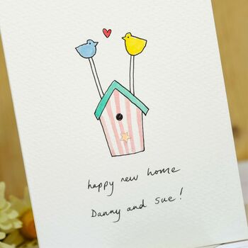 Personalised Birdhouse Handmade Card, 2 of 4